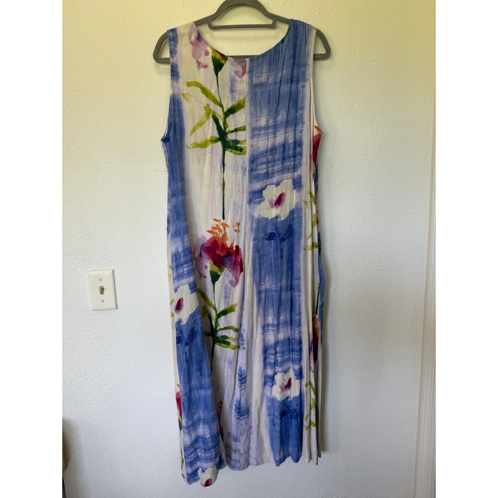 Jams World Arabella Button Down Midi Dress Sz XL Tropical Y2K Vacation Resort - Picture 2 of 8